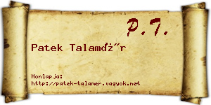 Patek Talamér névjegykártya